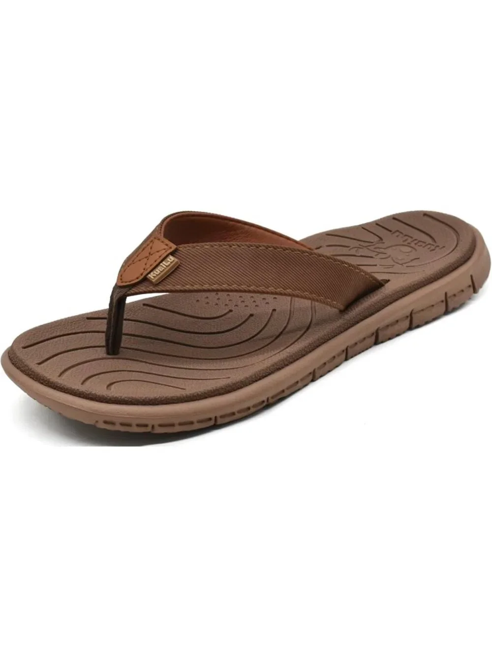 Women's Brown Flip Flops Lightweight Cushion Summer Beach Sandals Casual